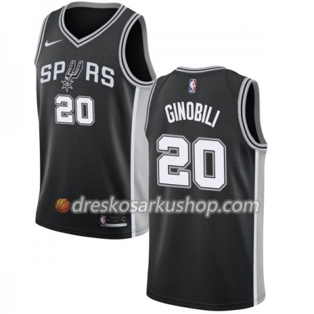 Muški NBA Dres San Antonio Spurs Manu Ginobili 20 Nike 2017-18 Crna Swingman